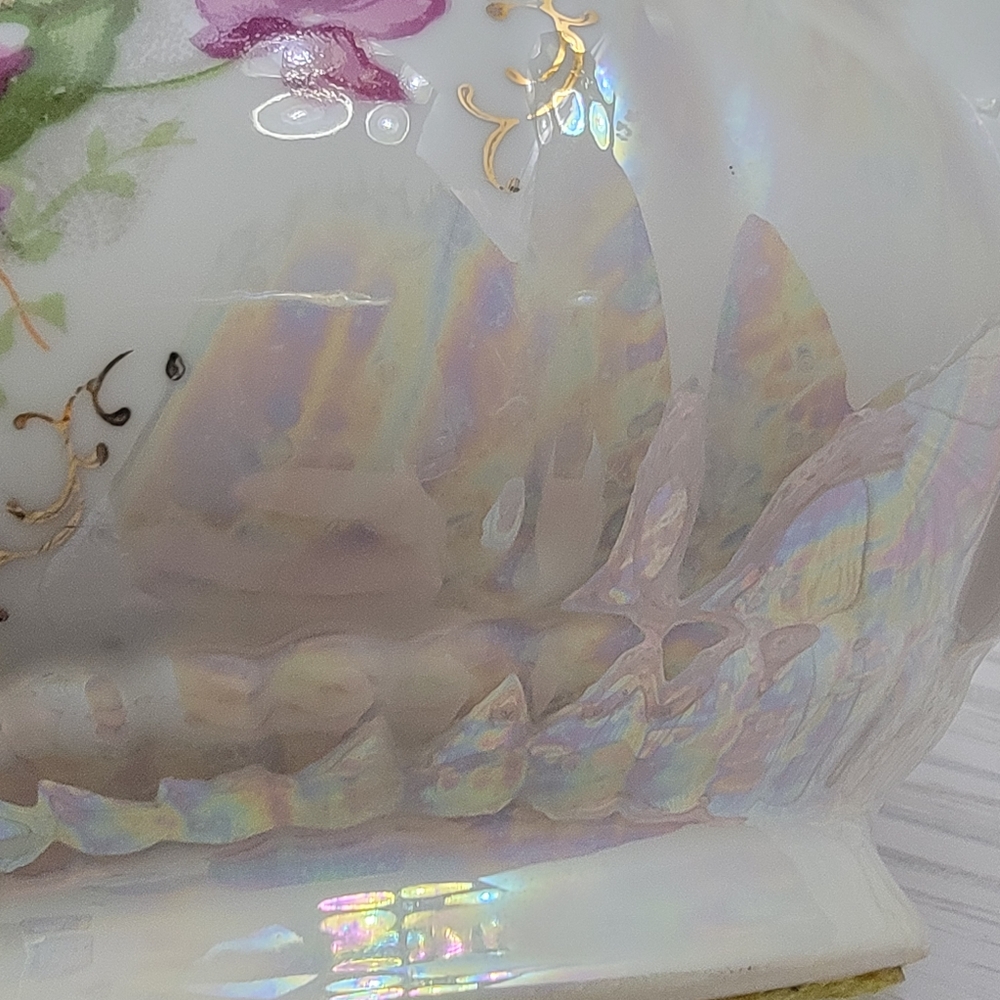 Royal Sealy Lusterware Tea Pot Purple Flowers Gold Trim No Lid Japan Replacement - Picture 13 of 16